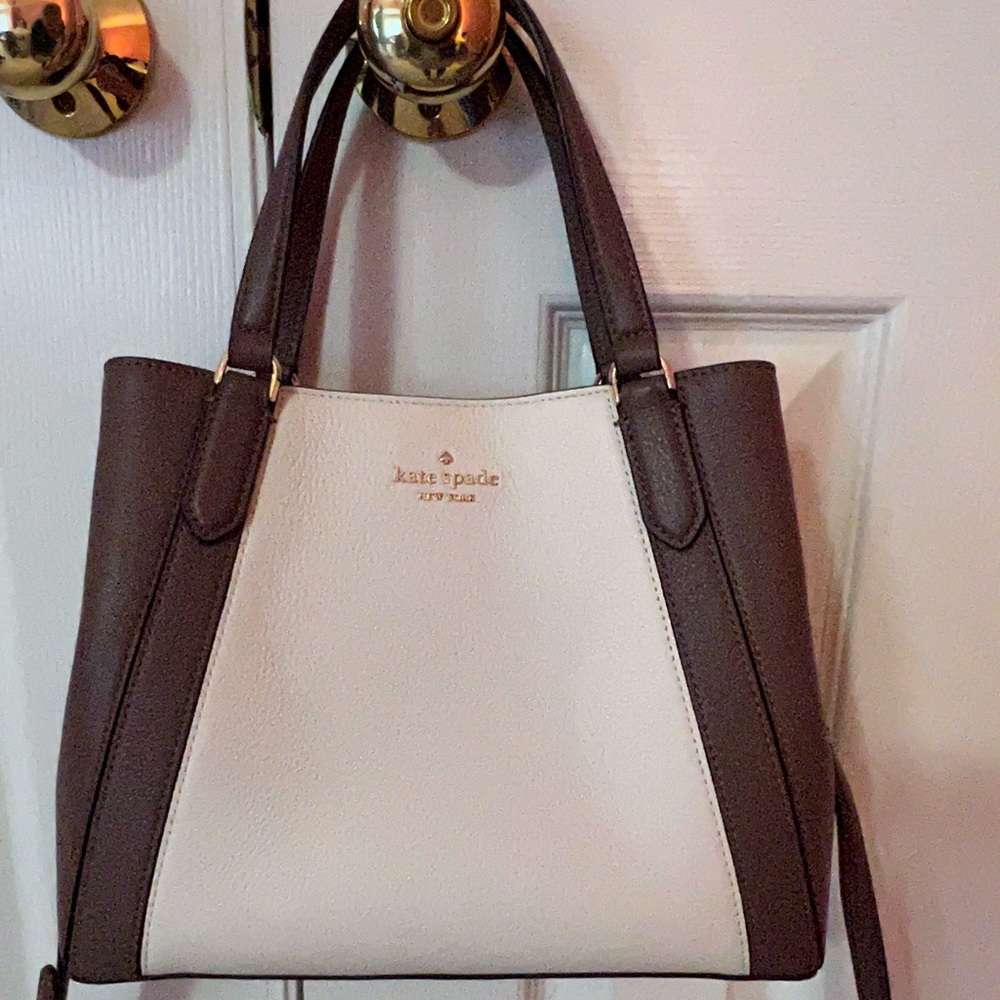 Kate Spade Taupe Brown and Crean Purse